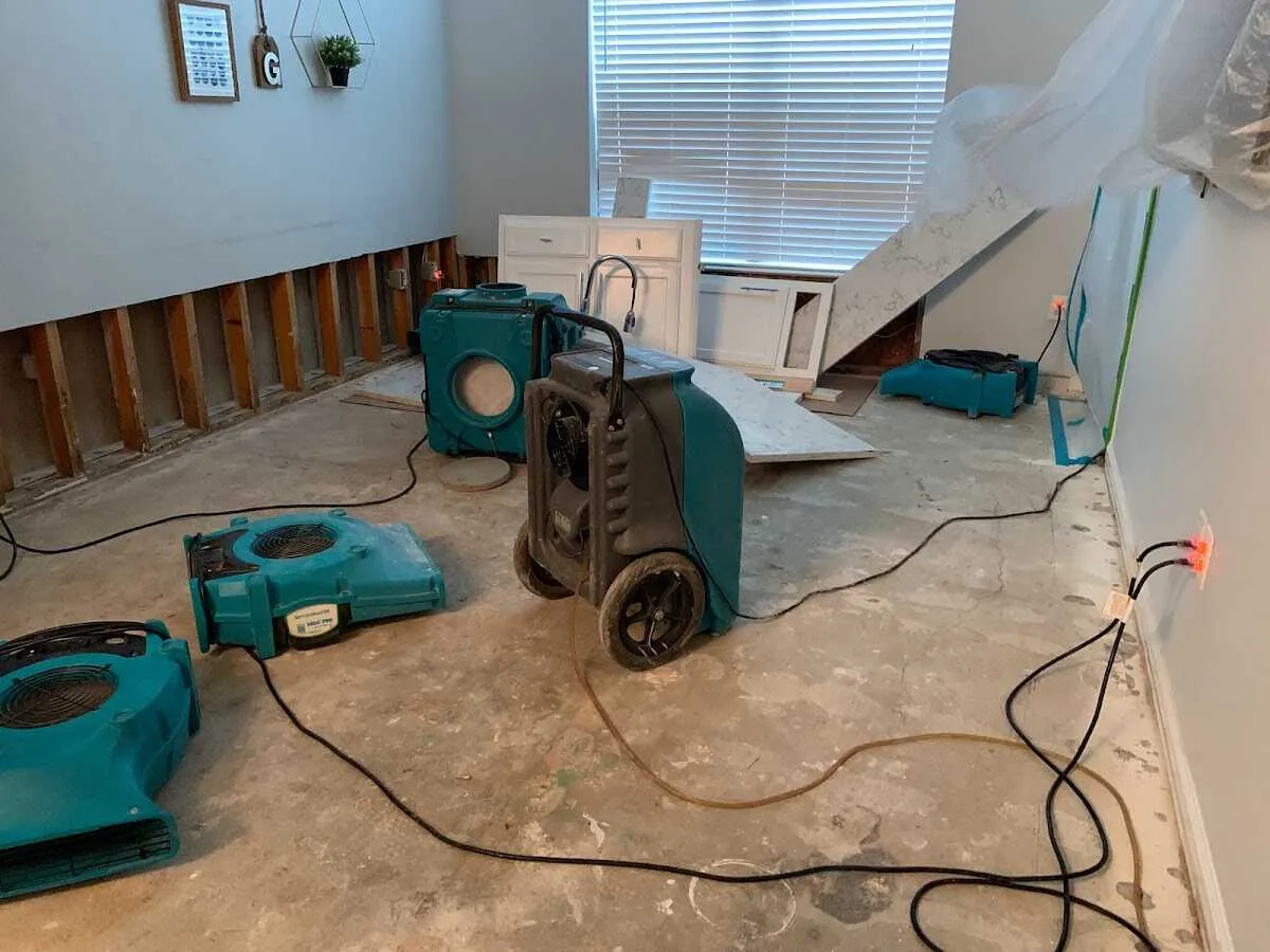Dehumidifier in flood-cut room for Water Extraction & Removal in Summerville